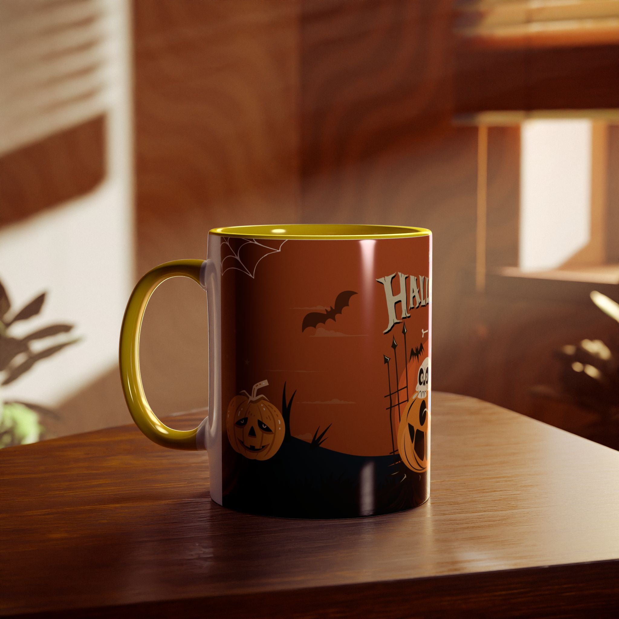 Happy Halloween with Pumpkin | Two-Tone Coffee Mugs